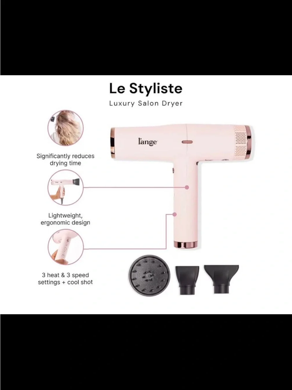 L'ANGE HAIR Le Styliste Hair Dryer- NWT